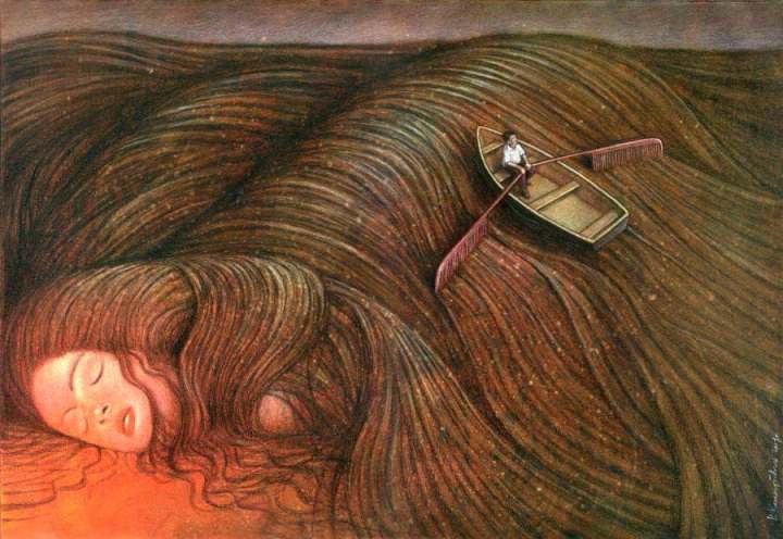row-boat-painting-surrealism-woman-dreaming-row-boat-in-hair-beautiful-painting-art-row-boat-in-storm-painting